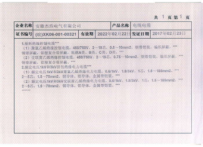 生产许可证副本